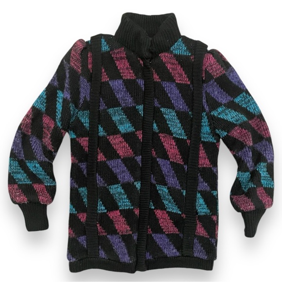 Vintage Anthonys Cardigan Jacket Chunky Knitted 90s - Picture 1 of 6